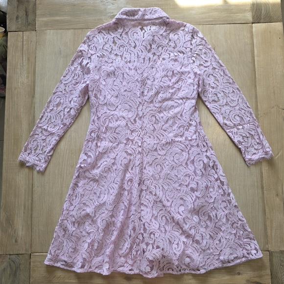 NWOT Nanette Lepore Lilac Lace Long Sleeve Shirt Dress – Size 10 - Picture 2 of 12